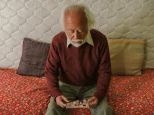 man reminiscing during dementia care